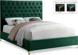 Cruz Green Velvet Full Bed from Meridian - Luna Furniture