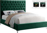 Cruz Green Velvet Full Bed from Meridian - Luna Furniture