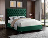 Cruz Green Velvet Full Bed from Meridian - Luna Furniture