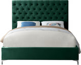 Cruz Green Velvet Full Bed from Meridian - Luna Furniture