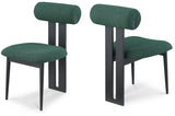 Green Dario Boucle Fabric Dining Chair, Set of 2 from Meridian - Luna Furniture