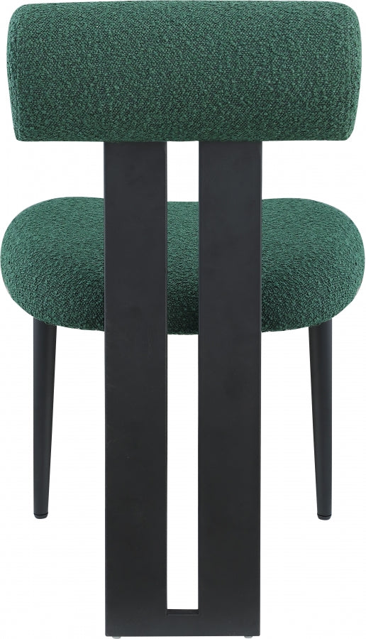 Green Dario Boucle Fabric Dining Chair, Set of 2 from Meridian - Luna Furniture