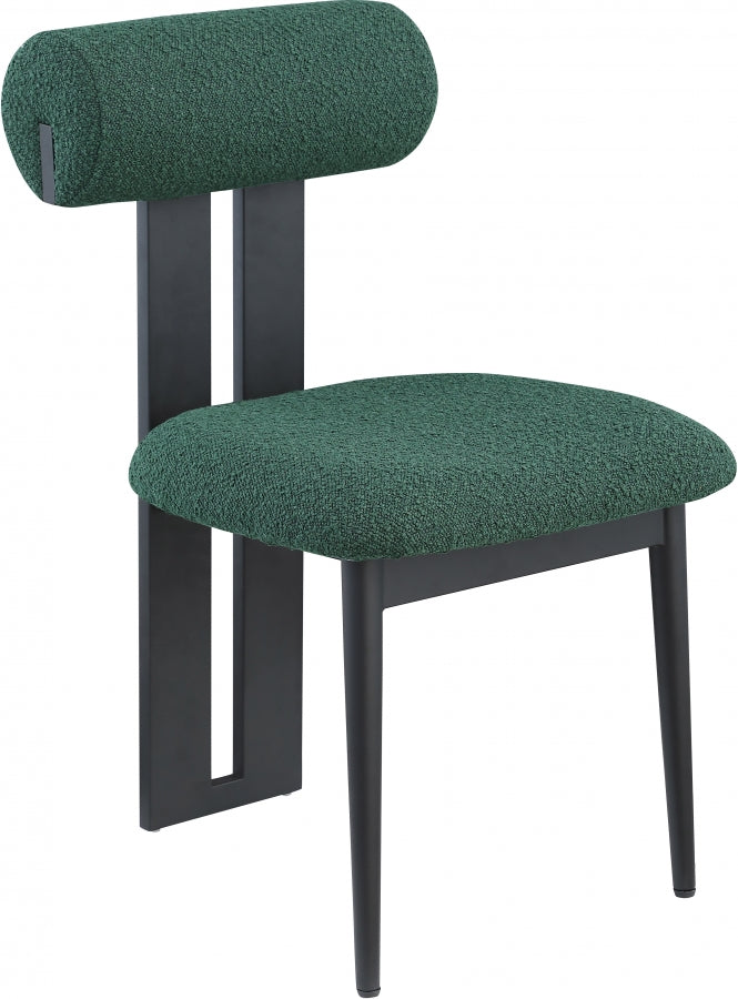 Green Dario Boucle Fabric Dining Chair, Set of 2 from Meridian - Luna Furniture