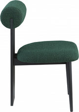 Green Dario Boucle Fabric Dining Chair, Set of 2 from Meridian - Luna Furniture