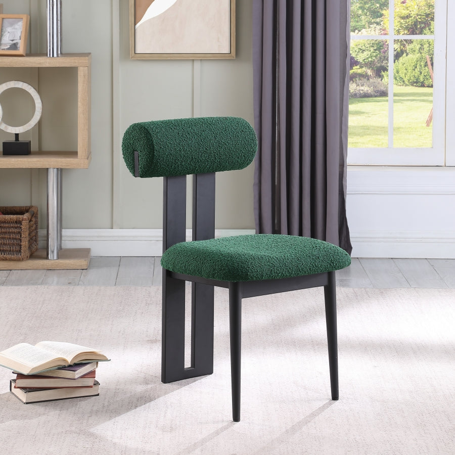 Green Dario Boucle Fabric Dining Chair, Set of 2 from Meridian - Luna Furniture