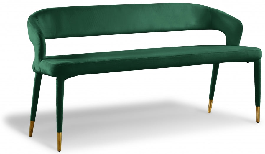 Destiny Green Velvet Bench from Meridian - Luna Furniture