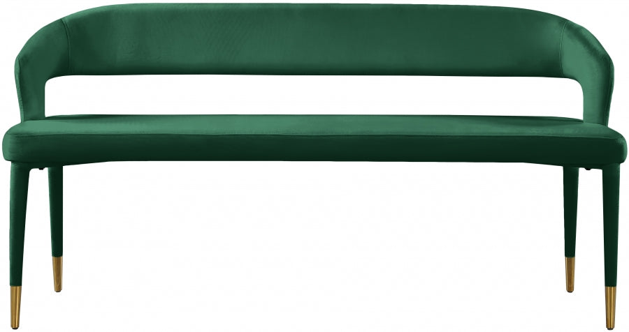 Destiny Green Velvet Bench from Meridian - Luna Furniture