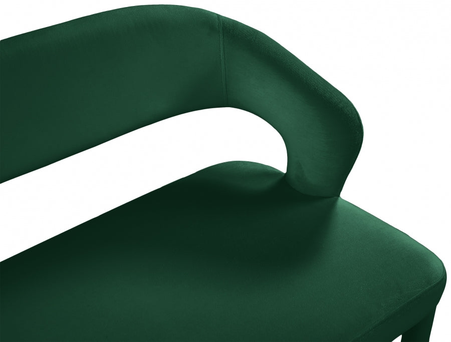 Destiny Green Velvet Bench from Meridian - Luna Furniture