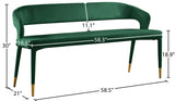 Destiny Green Velvet Bench from Meridian - Luna Furniture