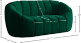 Elijah Green Velvet Loveseat from Meridian - Luna Furniture