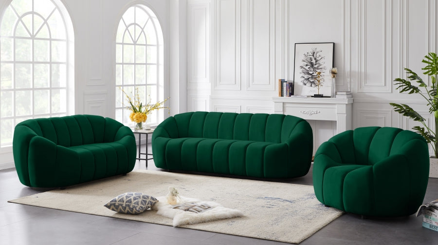 Elijah Green Velvet Loveseat from Meridian - Luna Furniture