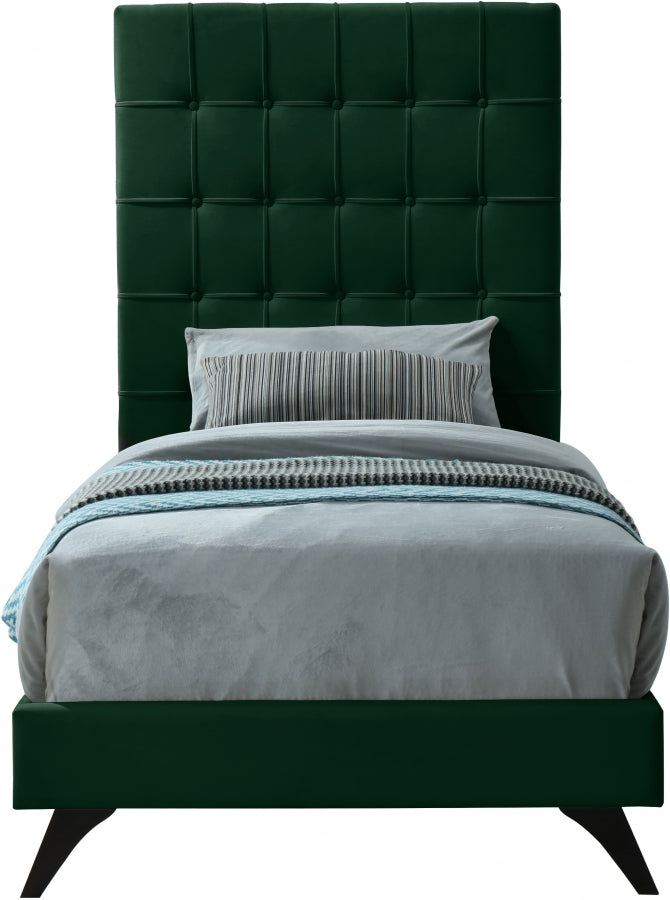 Elly Green Velvet Twin Bed from Meridian - Luna Furniture