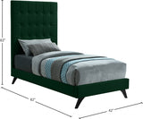 Elly Green Velvet Twin Bed from Meridian - Luna Furniture