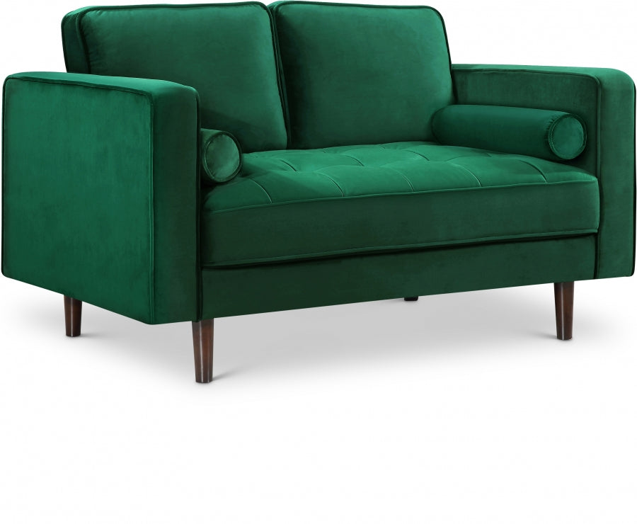 Emily Green Velvet Loveseat from Meridian - Luna Furniture