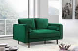 Emily Green Velvet Loveseat from Meridian - Luna Furniture