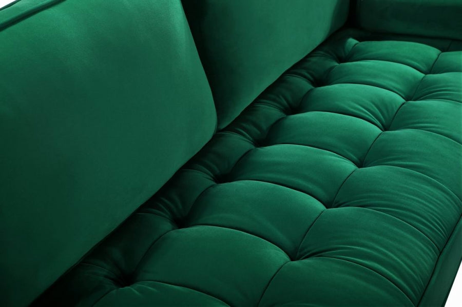 Emily Green Velvet Loveseat from Meridian - Luna Furniture