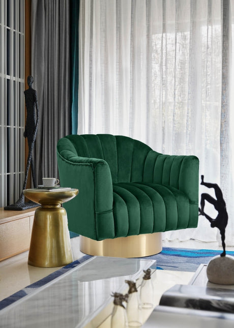 Farrah Green Velvet Chair from Meridian - Luna Furniture