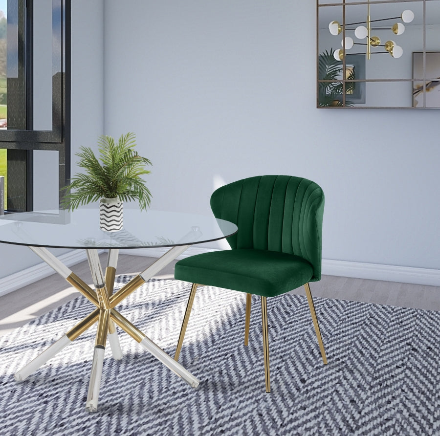 Finley Green Velvet Chair from Meridian - Luna Furniture