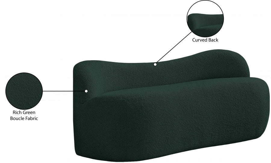 Flair Green Boucle Fabric Bench from Meridian - Luna Furniture