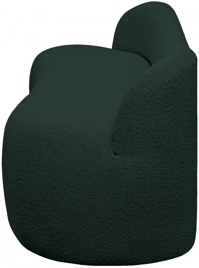 Flair Green Boucle Fabric Bench from Meridian - Luna Furniture