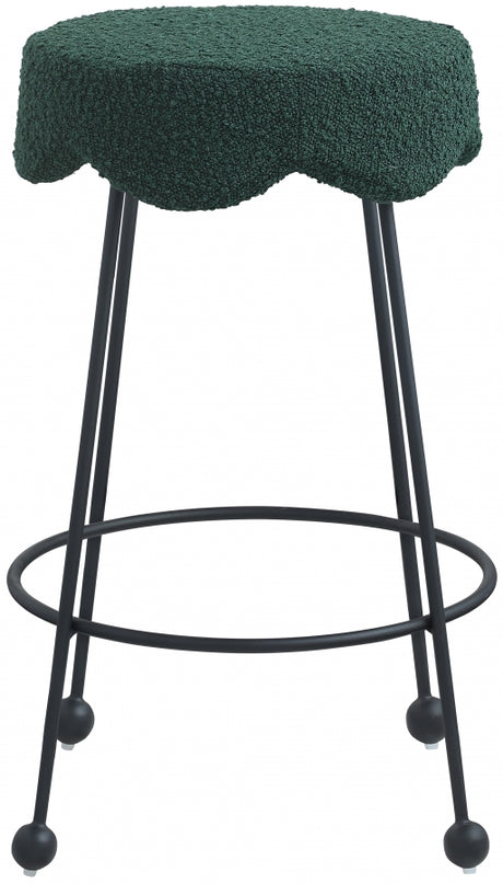 Fleur Green Boucle Fabric Counter Stool from Meridian - Luna Furniture