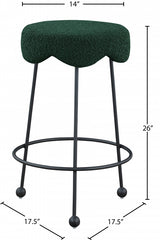 Fleur Green Boucle Fabric Counter Stool from Meridian - Luna Furniture