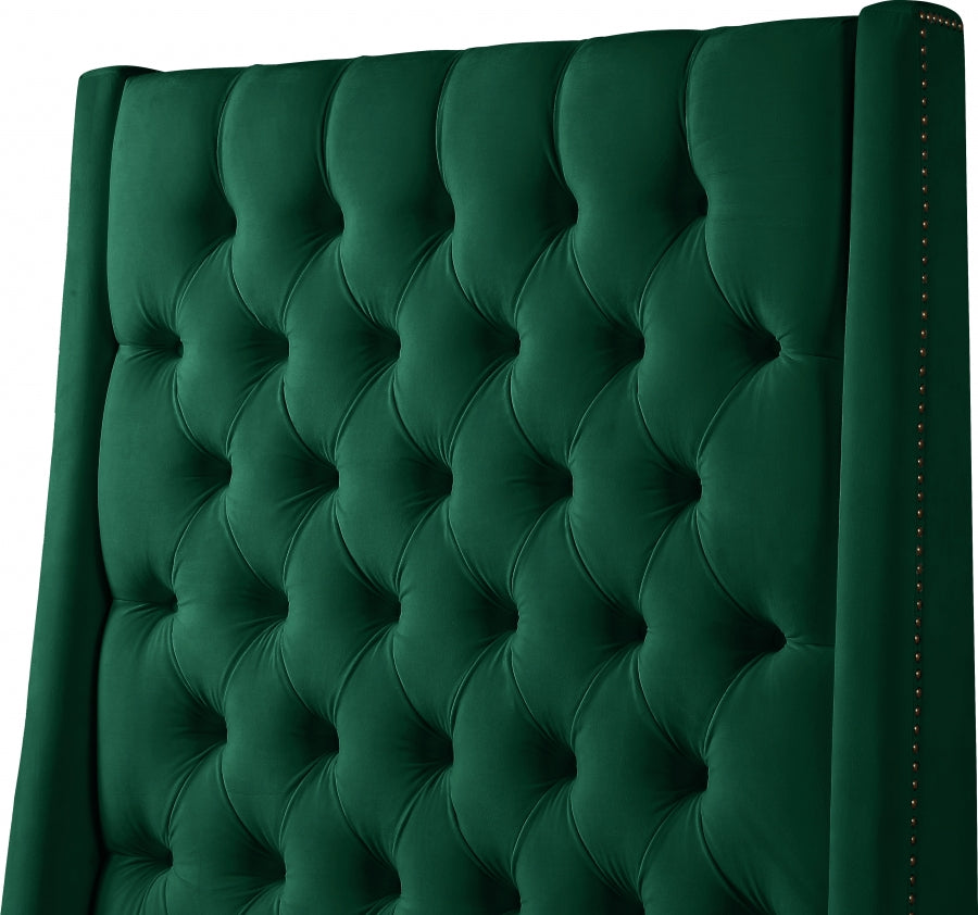 Fritz Green Velvet Full Bed from Meridian - Luna Furniture