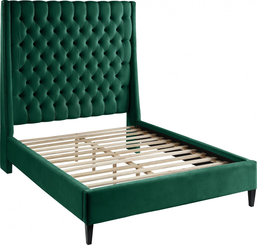 Fritz Green Velvet Full Bed from Meridian - Luna Furniture