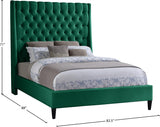 Fritz Green Velvet King Bed from Meridian - Luna Furniture