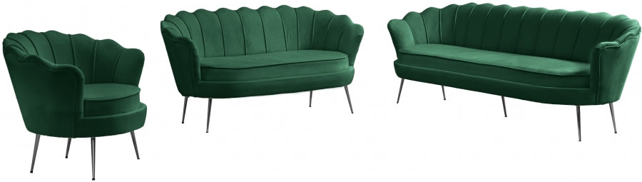 Gardenia Green Velvet Loveseat from Meridian - Luna Furniture