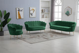 Gardenia Green Velvet Loveseat from Meridian - Luna Furniture