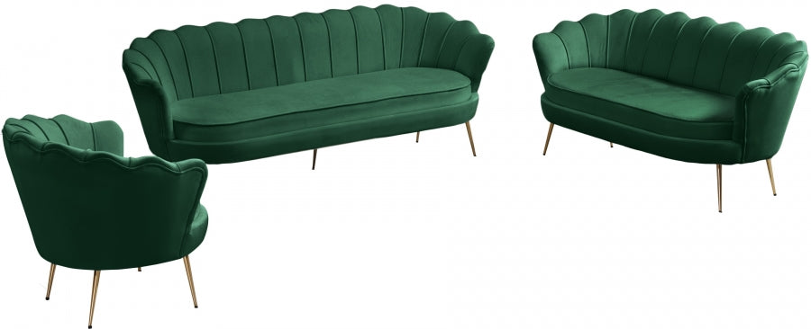 Gardenia Green Velvet Loveseat from Meridian - Luna Furniture