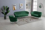 Gardenia Green Velvet Loveseat from Meridian - Luna Furniture