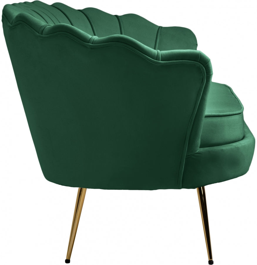 Gardenia Green Velvet Loveseat from Meridian - Luna Furniture