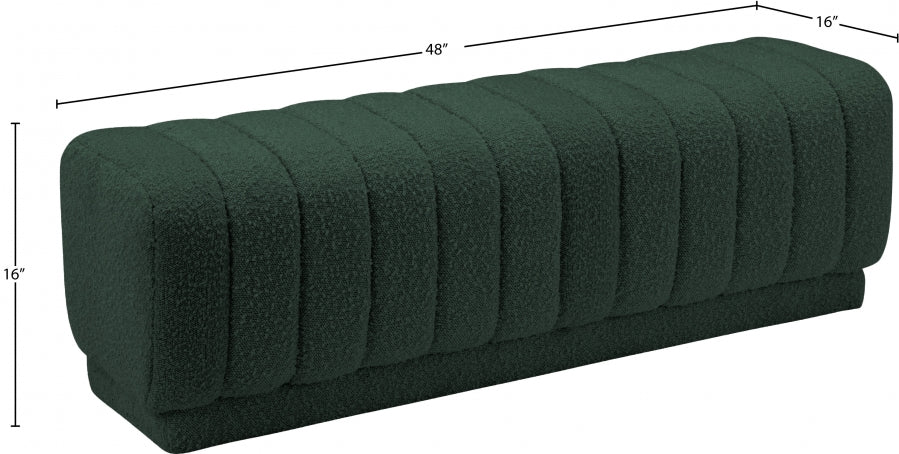 Heathrow Green Ottoman | Bench from Meridian - Luna Furniture