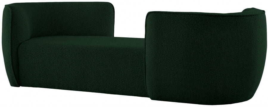 Hilton Green Boucle Fabric Chaise Lounge from Meridian - Luna Furniture