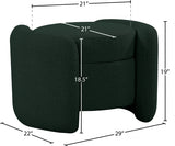 Horizon Green Boucle Fabric Ottoman from Meridian - Luna Furniture