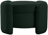 Horizon Green Boucle Fabric Ottoman from Meridian - Luna Furniture