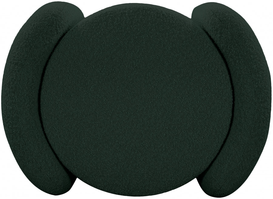 Horizon Green Boucle Fabric Ottoman from Meridian - Luna Furniture