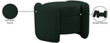 Horizon Green Boucle Fabric Ottoman from Meridian - Luna Furniture