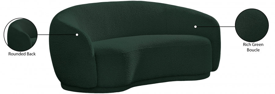 Hyde Green Boucle Fabric Loveseat from Meridian - Luna Furniture