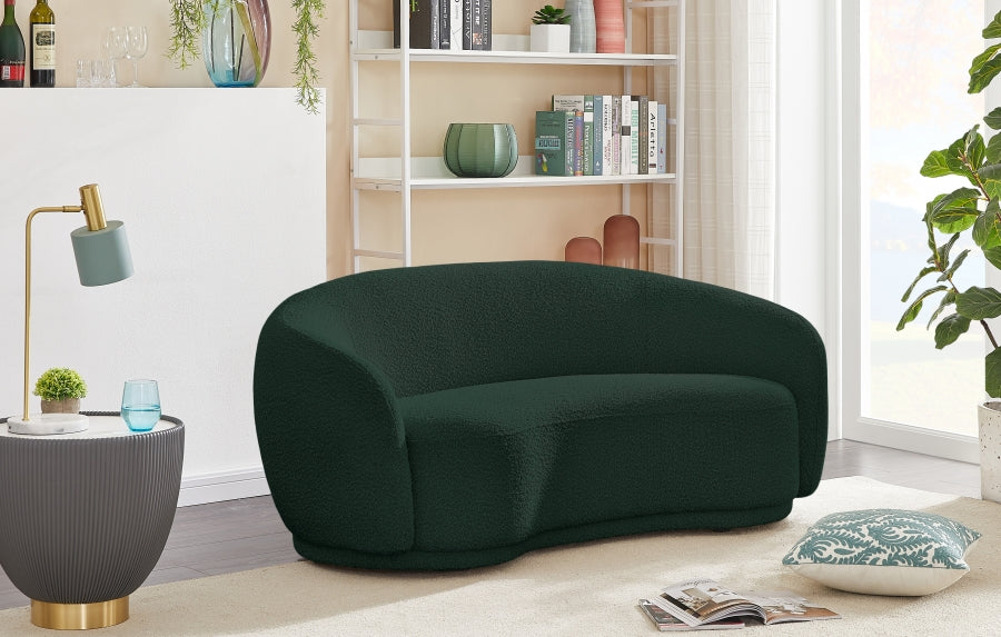 Hyde Green Boucle Fabric Loveseat from Meridian - Luna Furniture