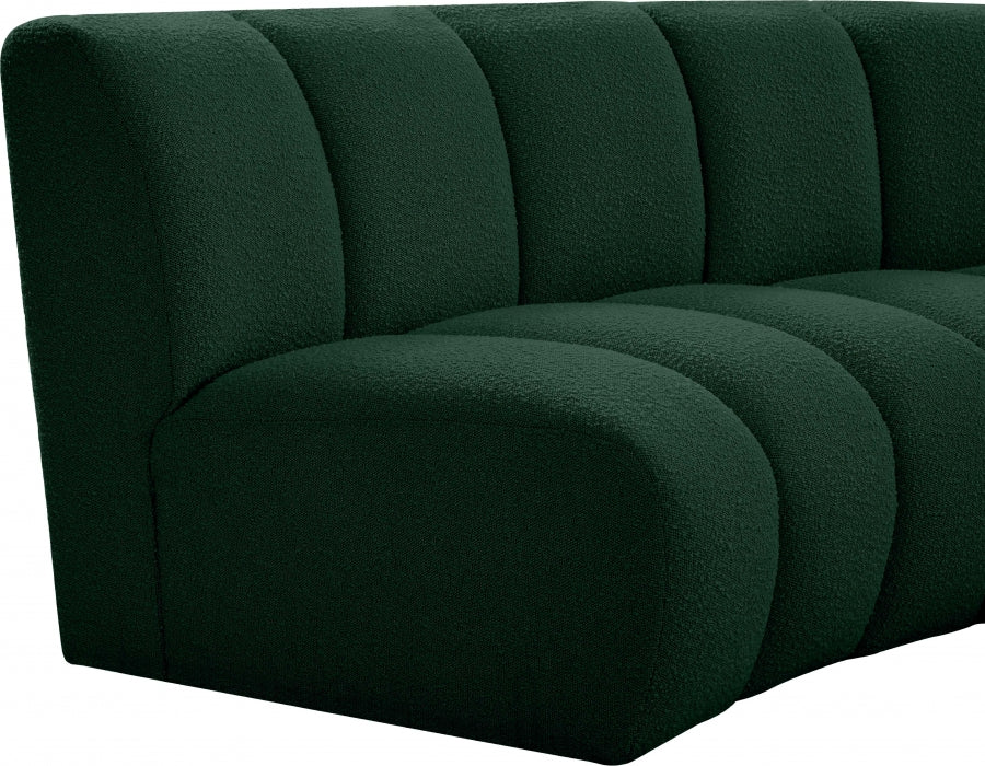 Infinity Green Boucle Fabric 11pc. Sectional from Meridian - Luna Furniture