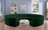 Infinity Green Boucle Fabric 11pc. Sectional from Meridian - Luna Furniture