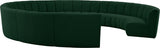 Infinity Green Boucle Fabric 11pc. Sectional from Meridian - Luna Furniture