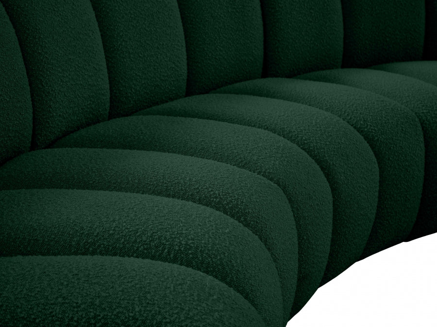 Infinity Green Boucle Fabric 11pc. Sectional from Meridian - Luna Furniture