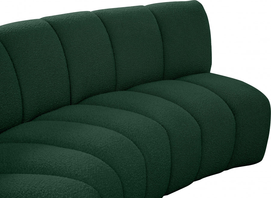 Infinity Green Boucle Fabric 11pc. Sectional from Meridian - Luna Furniture