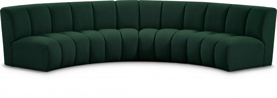 Infinity Green Boucle Fabric 4-Piece Sectional from Meridian - Luna Furniture