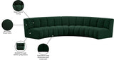 Infinity Green Boucle Fabric 4-Piece Sectional from Meridian - Luna Furniture