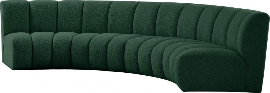 Infinity Green Boucle Fabric 4-Piece Sectional from Meridian - Luna Furniture